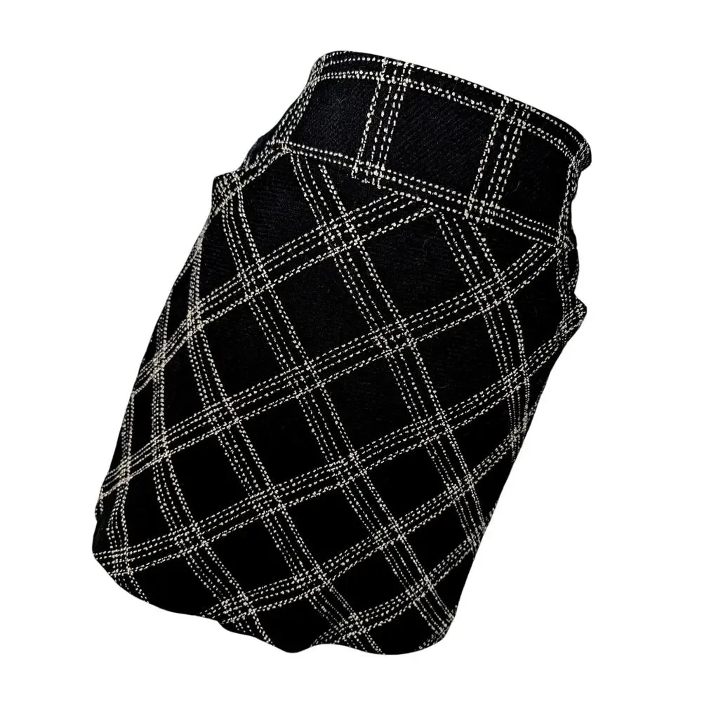 ANN TAYLOR LOFT! RICH BLACK & WHITE PLAID, WIDE WAISTBAND PENCIL STYLE SKIRT! 6 - Picture 10 of 10